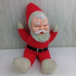 Commonwealth Vintage 16" Santa Claus Doll Rubber Face Christmas red suite beard